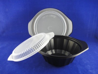 CT-15 PP Round Black Bowl w/ PP Lid